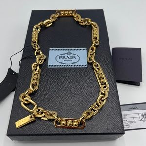 NWT NIB PRADA Gold Chain Necklace